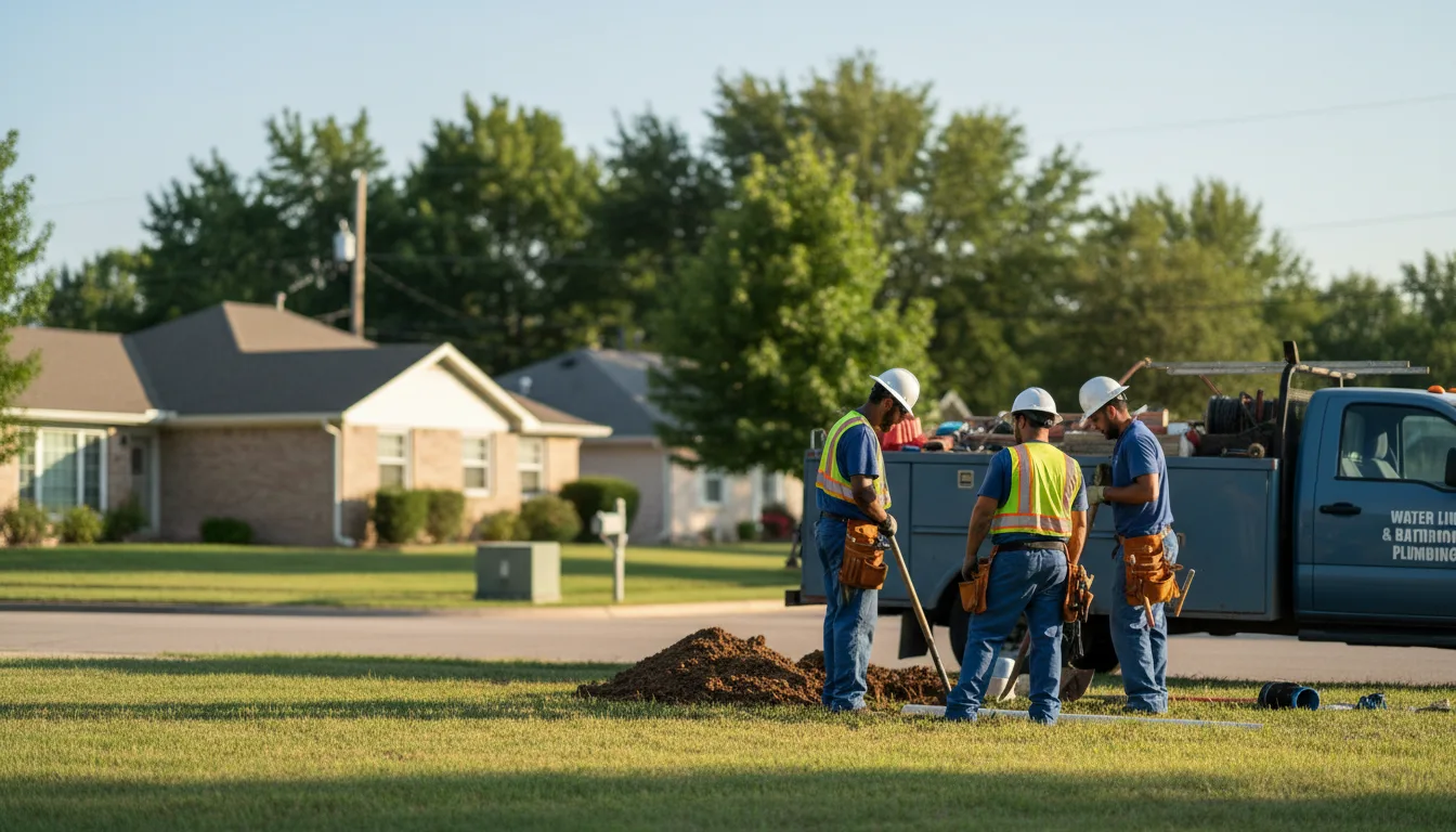 Residential water line and bathroom plumbing service in Rose, OK
